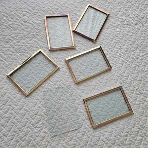 Picture Frames Set Gold & Copper Metal Glass Photo Display Tabletop Decor‎